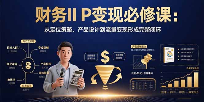 财务IP变现必修课：从定位策略、产品设计到流量变现形成完整闭环-优创项目网