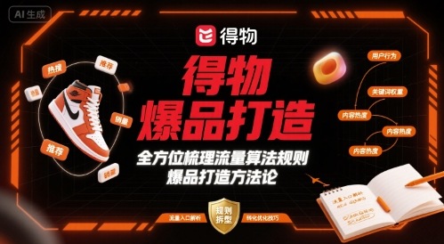 得物爆品打造，全方位梳理得物流量算法规则爆品打造规则-优创项目网