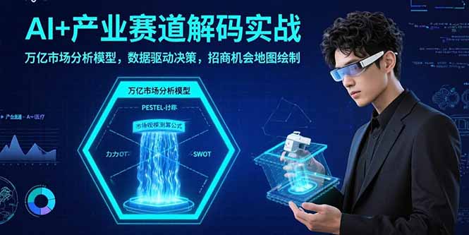 AI+产业赛道解码实战：万亿市场分析模型，数据驱动决策，招商机会地图绘制-优创项目网