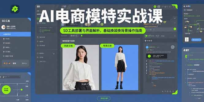 AI电商模特实战课，SD工具部署与界面解析，基础换装换背景操作指南-优创项目网