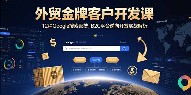 外贸金牌客户开发课，12种Google搜索密技，B2C平台逆向开发实战解析-优创项目网