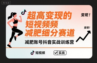 超高变现的短视频减肥细分赛道，减肥账号抖音实战训练营-优创项目网