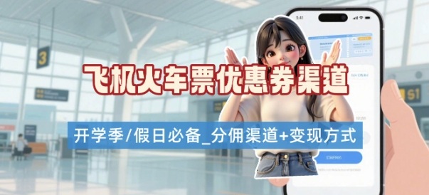 学生党必看！机票火车票优惠券申请渠道 + 项目打法，开学季节日速存-优创项目网
