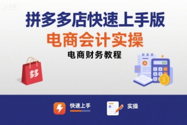 拼多多店快速上手版电商会计实操-电商财务教程-优创项目网