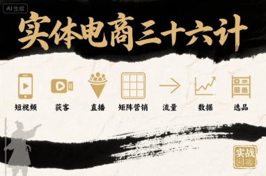 实体电商三十六计，短视频-获客-直播-矩阵营销-流量-数据-选品-优创项目网