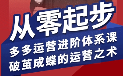 拼多多运营进阶系统课，从零起步，多多运营进阶体系课，破茧成蝶的运营之术-优创项目网