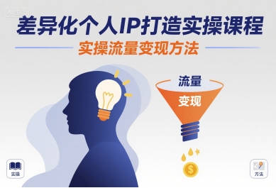 差异化个人IP打造实操课程，实操流量变现方法-优创项目网