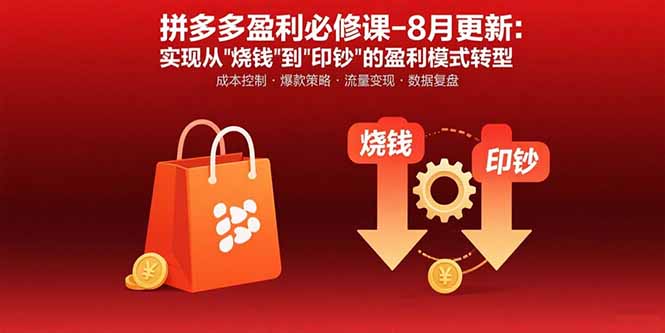 拼多多盈利必修课-8月更新：突破运营瓶颈 实现从烧钱到印钞的盈利模式转型-优创项目网