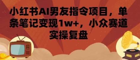 小红书AI男友指令项目，单条笔记变现1w+，小众赛道实操复盘-优创项目网