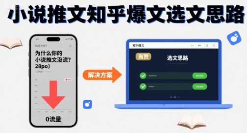 为什么你的小说推文没流量？小说推文知乎爆文选文思路-优创项目网