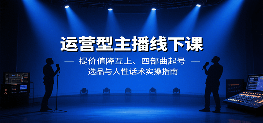 运营型主播线下课：提价值降互上、四部曲起号、选品与人性话术实操指南-优创项目网