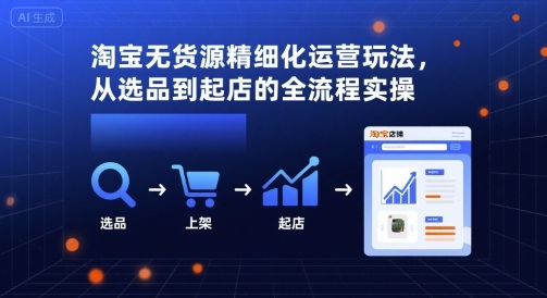 淘宝无货源精细化运营玩法，从选品到起店的全流程实操-优创项目网