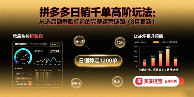 拼多多日销千单高阶玩法：从选品到爆款打造的完整运营链路(8月更新-优创项目网