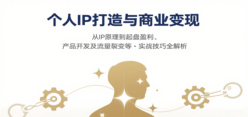 个人IP打造与商业变现，从IP原理到起盘盈利、产品开发及流量裂变等实战技巧全解析-优创项目网