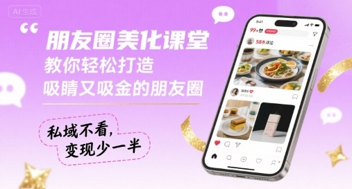 朋友圈美化课堂，教你轻松打造，吸睛又吸金的朋友圈，私域不看，变现少一半-优创项目网
