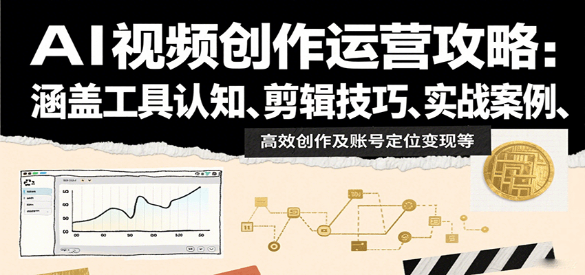 AI视频创作运营攻略：涵盖工具认知、剪辑技巧、实战案例、高效创作及账号定位变现等-优创项目网