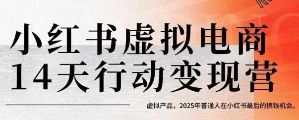 小红书虚拟电商14天变现训练营，虚拟产品，2025年普通人在小红书最后的搞钱机会(更新)-优创项目网