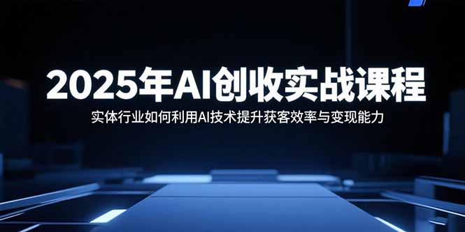 2025年AI创收实战课程：实体行业如何利用AI技术提升获客效率与变现能力-优创项目网