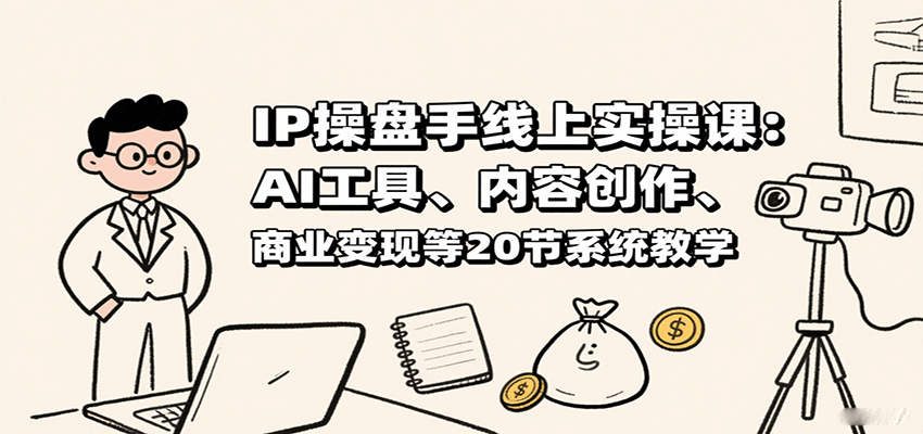 IP操盘手线上实操课：AI工具、内容创作、商业变现等20节系统教学-优创项目网