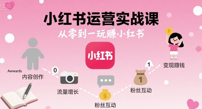 小红书运营实战课，从零到一玩賺小红书-优创项目网