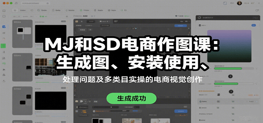 MJ和SD电商作图课：生成图、安装使用、处理问题及多类目实操的电商视觉创作-优创项目网