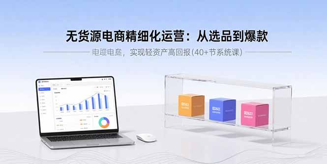 无货源电商精细化运营：从选品到爆款，实现轻资产高回报(40+节系统课-优创项目网