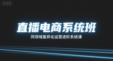 直播电商系统班，同领域差异化运营进阶系统课-优创项目网