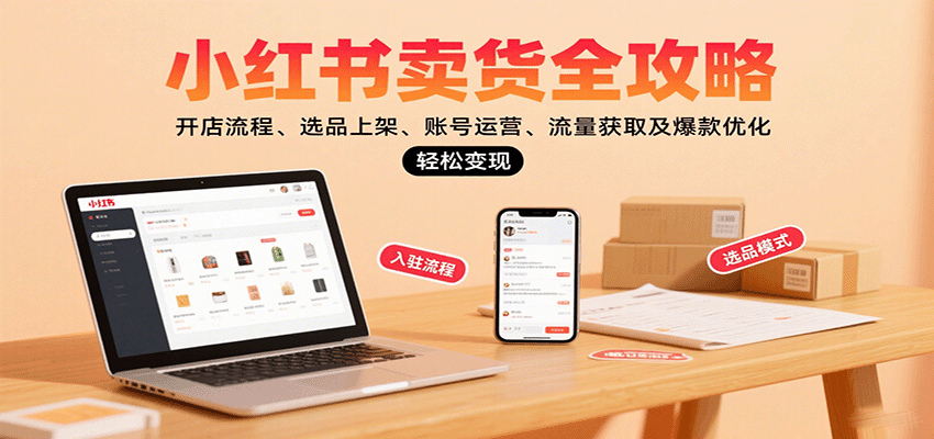 小红书卖货全攻略：开店流程、选品上架、账号运营、流量获取及爆款优化，轻松变现-优创项目网