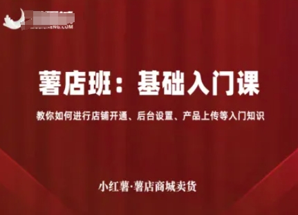 小红薯薯店商城卖货，基础入门课，教你如何进行店铺开通、后台设置、产品上传等入门知识-优创项目网