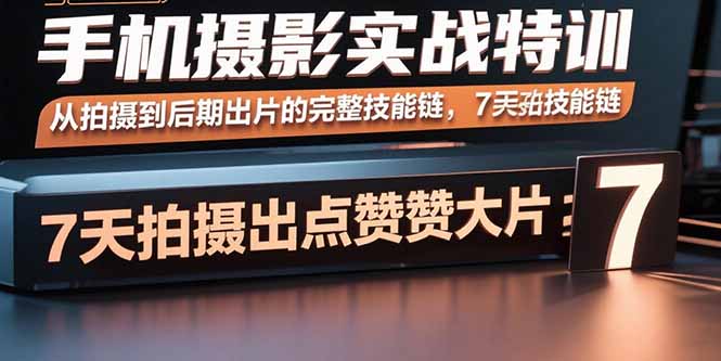 手机摄影实战特训，从拍摄到后期出片的完整技能链，7天拍出点赞大片-优创项目网