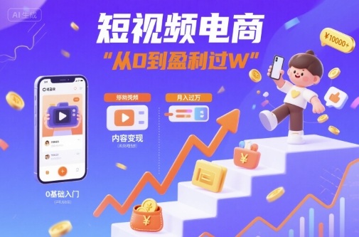 短视频电商：短视频变现从0到盈利过W-优创项目网