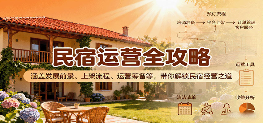 民宿运营全攻略：涵盖发展前景、上架流程、运营筹备等，带你解锁民宿经营之道-优创项目网