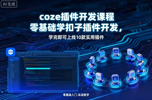 coze插件开发课程，零基础学扣子插件开发，学完即可上线10款实用插件-优创项目网
