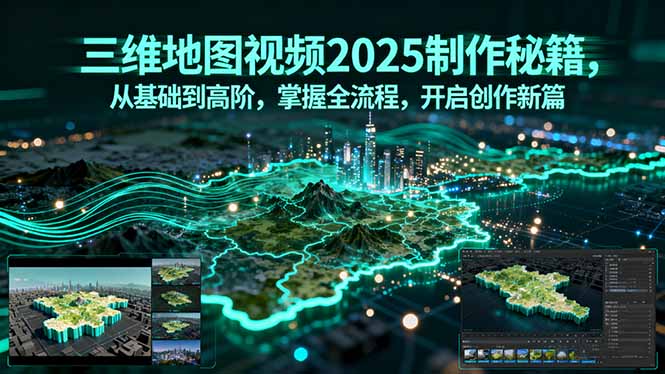 三维地图视频2025制作秘籍，从基础到高阶，掌握全流程，开启创作新篇-优创项目网