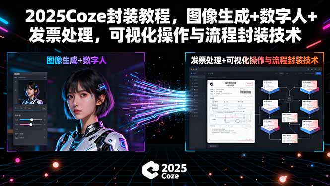 2025Coze封装教程，图像生成+数字人+发票处理，可视化操作与流程封装技术-优创项目网