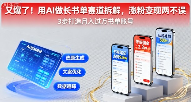 又爆了！用AI做长书单赛道拆解，涨粉变现两不误-优创项目网