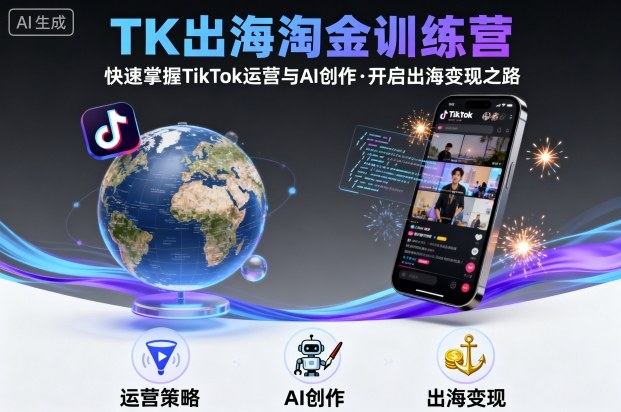 TK出海淘金训练营，助你快速掌握TikTok运营与AI创作，开启出海变现之路-优创项目网