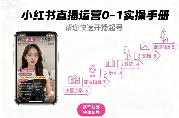 小红书直播运营0-1实操手册，帮您快速开播起号-优创项目网