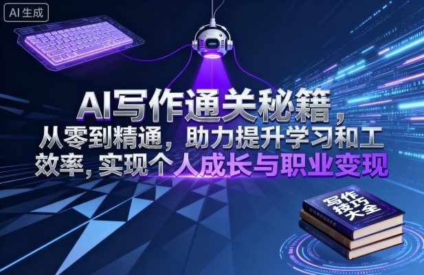 AI写作通关秘籍，从零到精通，助力提升学习和工作效率，实现个人成长与职业变现-优创项目网