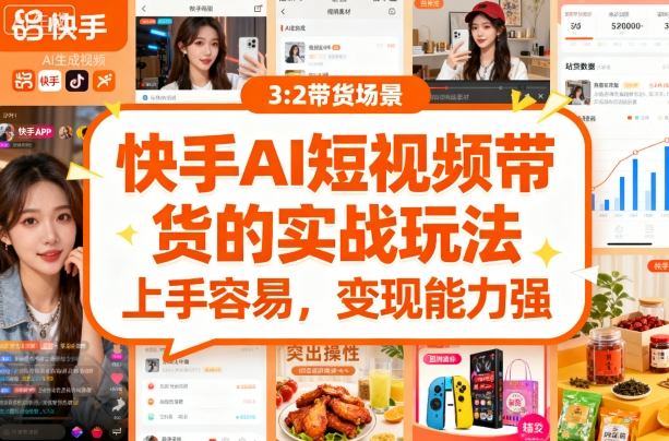 快手ai短视频带货的实战玩法，上手容易，变现能力强-优创项目网