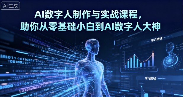 AI数字人制作与实战课程，助你从零基础小白到AI数字人大神-优创项目网