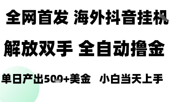 海外抖音无人直播，单日产出1.5k+，长期稳定，新手可玩，无脑操作【揭秘】-优创项目网