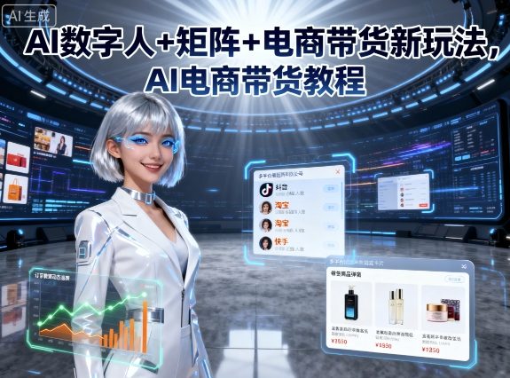 AI数字人+矩阵+电商带货新玩法，AI电商带货教程-优创项目网