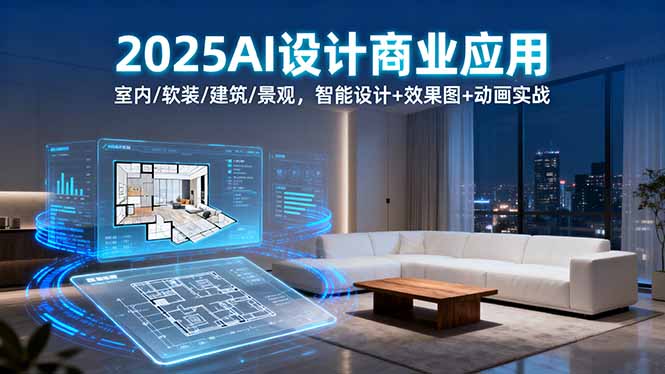 2025AI设计商业应用：室内/软装/建筑/景观，智能设计+效果图+动画实战-优创项目网