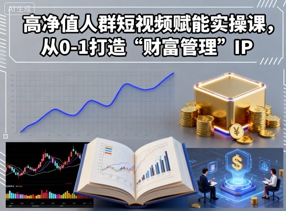 高净值人群短视频赋能实操课，从0-1打造“财富管理”IP-优创项目网