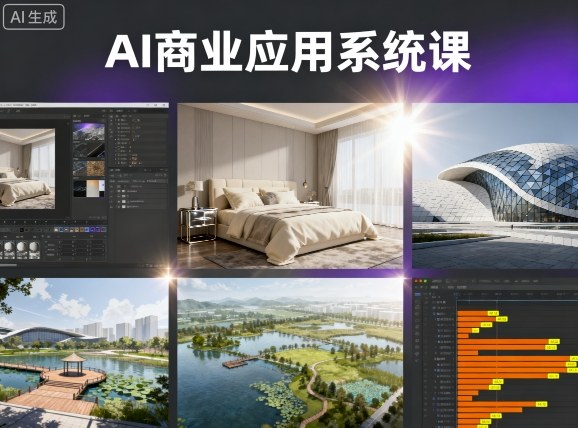 AI商业应用系统课，室内-软装-建筑-景观，智能设计+效果图+动画画实战-优创项目网