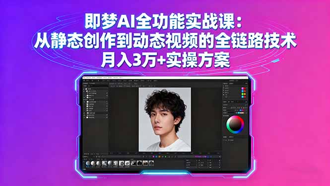 即梦AI全功能实战课：从静态创作到动态视频的全链路技术 月入3万+实操方案-优创项目网
