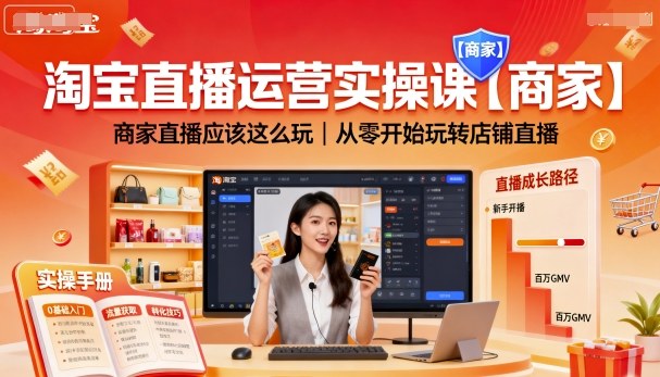 淘宝直播运营实操课【商家】，商家直播应该这么玩，从零开始玩转店铺直播-优创项目网