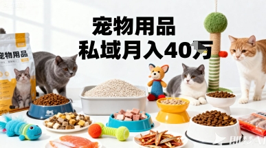 月变现40个！宠物用品私域运营的精准掘金之道玩法-优创项目网