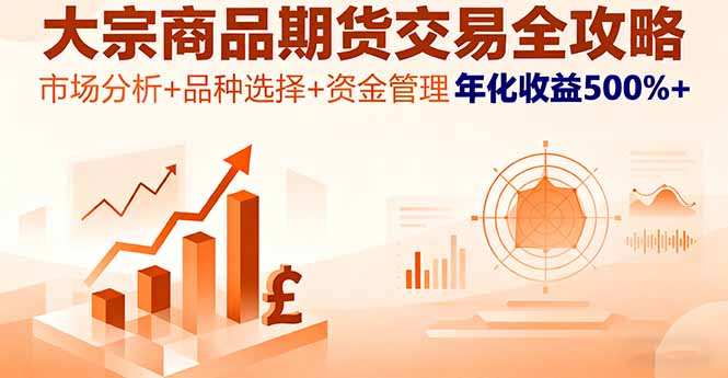 大宗商品期货交易全攻略，市场分析+品种选择+资金管理，年化收益500%+-优创项目网